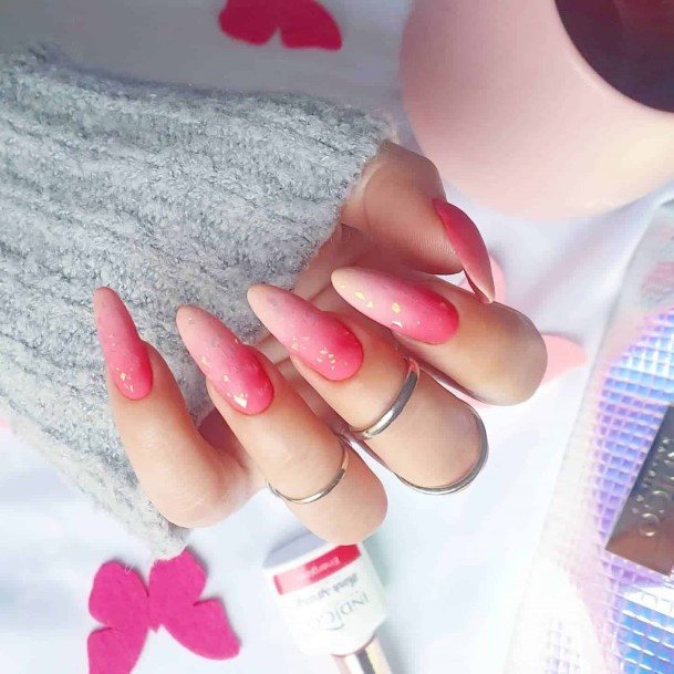 Feminine Girls Peach Matte Nail Designs