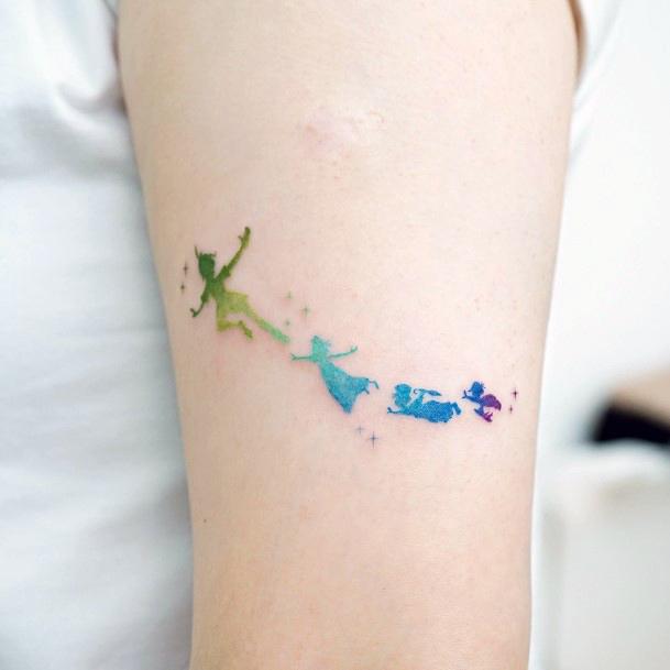 Feminine Girls Peter Pan Tattoo Designs