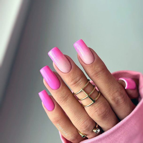 Feminine Girls Pink Summer Nail Designs