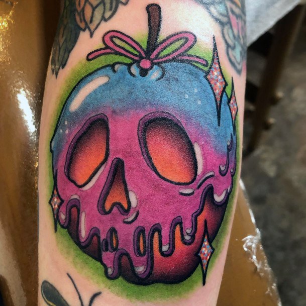 Feminine Girls Poison Apple Tattoo Designs