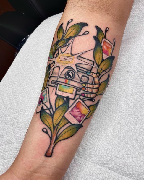 Feminine Girls Polaroid Tattoo Designs