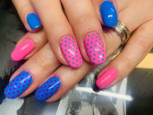 Feminine Girls Polka Dot Nail Designs