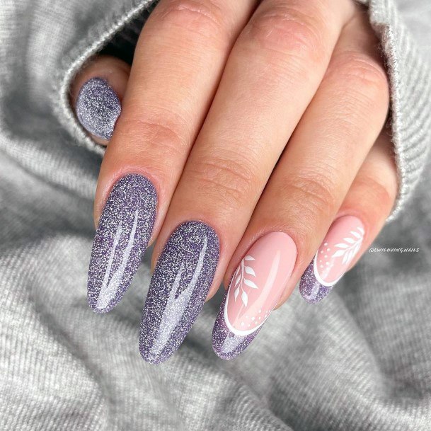 Feminine Girls Purple Dress Nail Designs