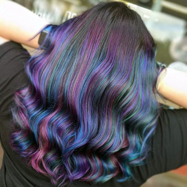 Feminine Girls Purple Ombre Hairstyles Ideas