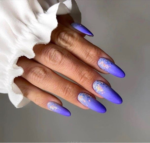 Feminine Girls Purple Ombre Nail Designs