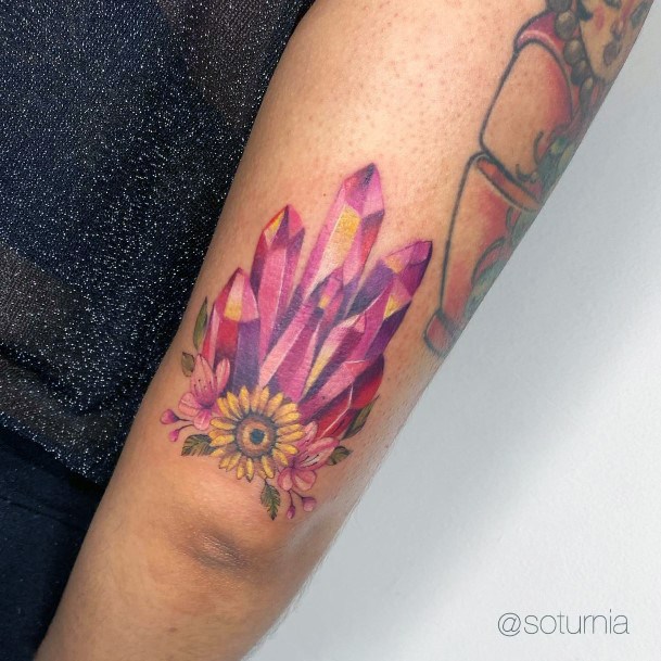 Feminine Girls Quartz Tattoo Designs