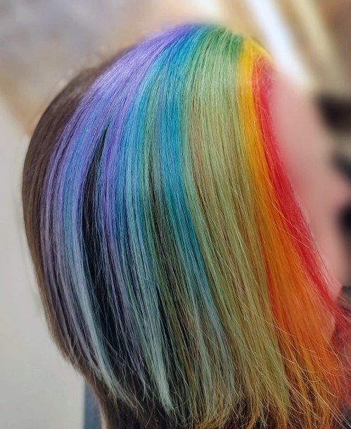 Feminine Girls Rainbow Hairstyles Ideas