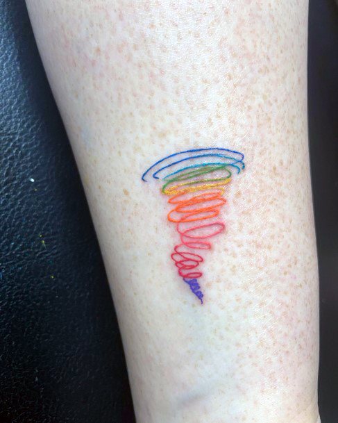 Feminine Girls Rainbow Tattoo Designs