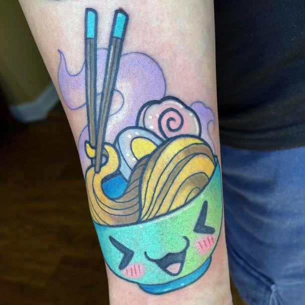 Feminine Girls Ramen Tattoo Designs