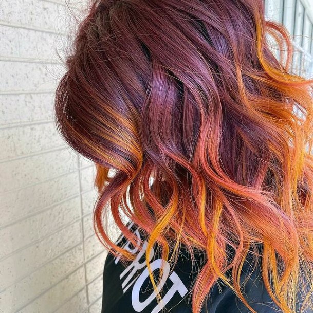 Feminine Girls Red Ombre Hairstyles Ideas