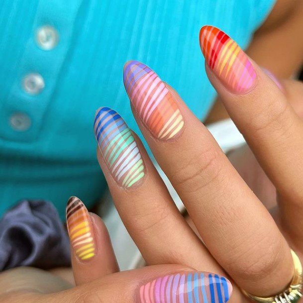 Feminine Girls Red Summer Nail Designs