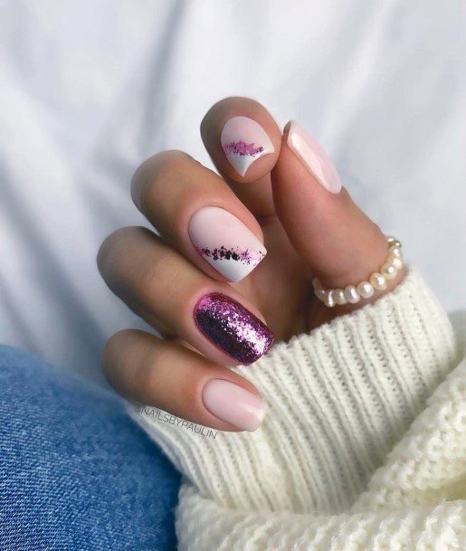 Feminine Girls Rose Pink Nail Designs