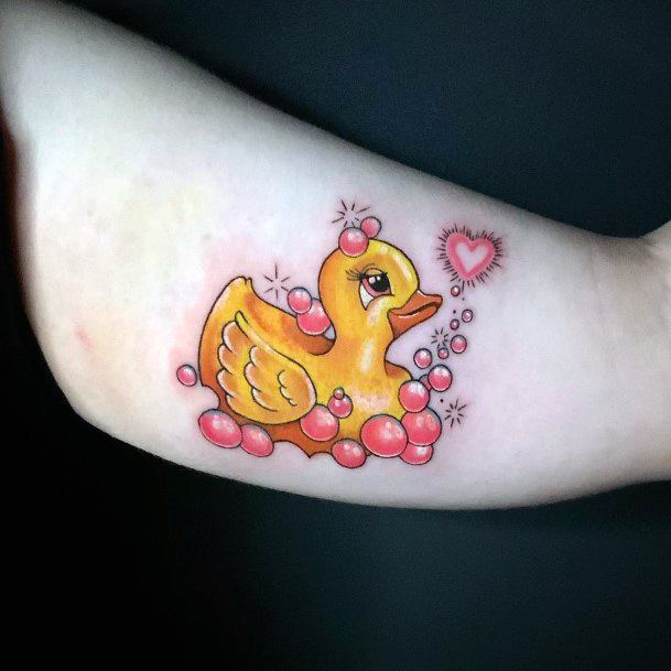 Feminine Girls Rubber Duck Tattoo Designs