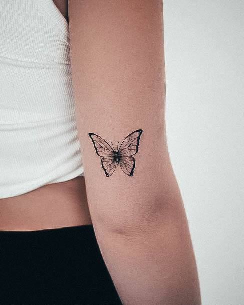 Feminine Girls Small Butterfly Tattoo Designs