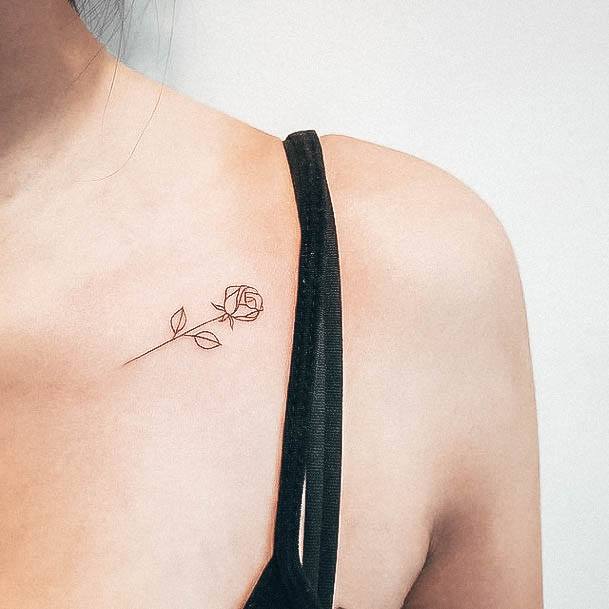 Feminine Girls Small Rose Tattoo Designs