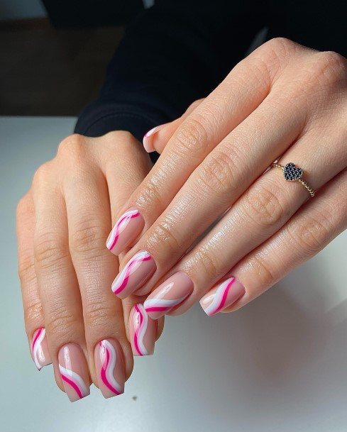 Feminine Girls Snake Nail Designs