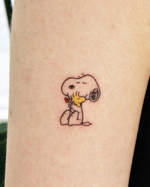 Feminine Girls Snoopy Tattoo Designs