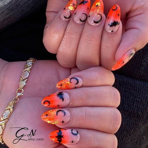 Feminine Girls Spooky Nail Designs