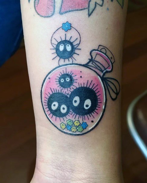 Feminine Girls Susuwatari Tattoo Designs