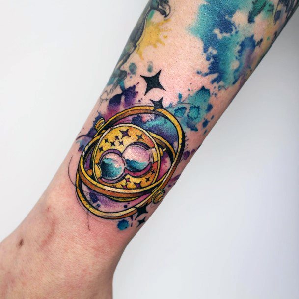 Feminine Girls Time Turner Tattoo Designs