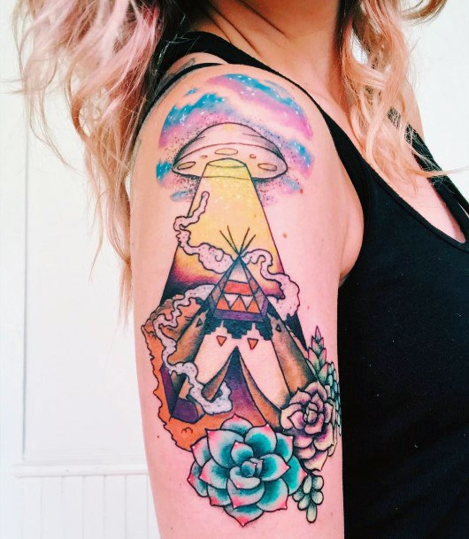 Feminine Girls Tipi Tattoo Designs