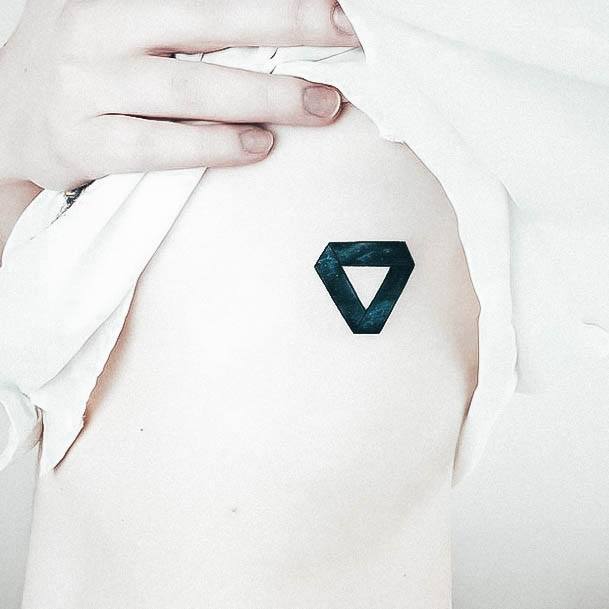 Feminine Girls Triangle Tattoo Designs