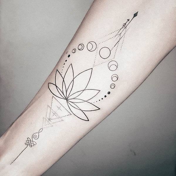 Feminine Girls Unalome Tattoo Designs