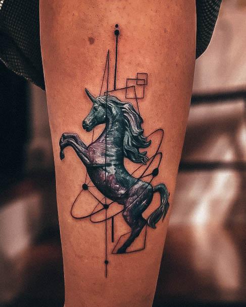 Feminine Girls Unicorn Tattoo Designs