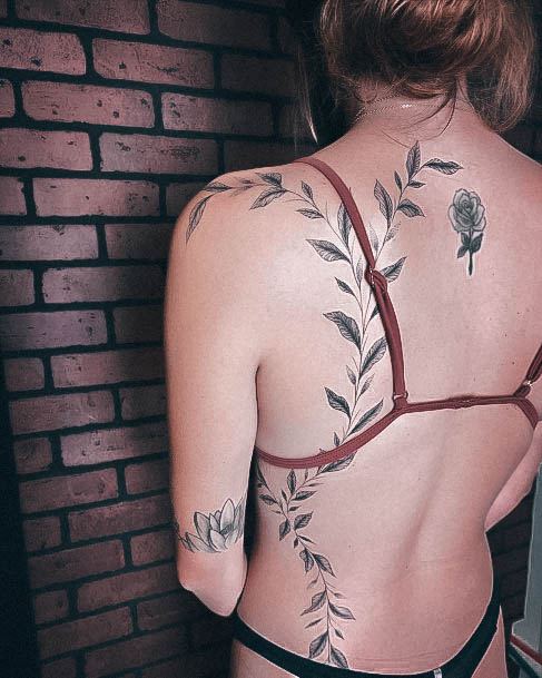 Feminine Girls Vine Tattoo Designs