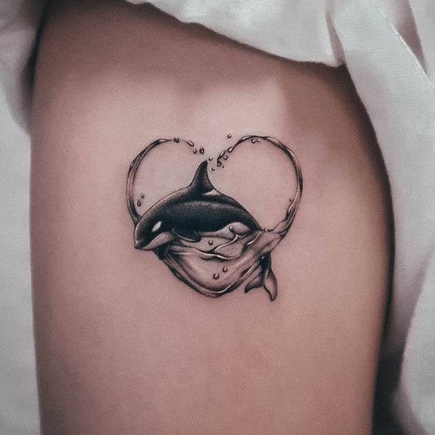 Feminine Girls Whale Tattoo Designs