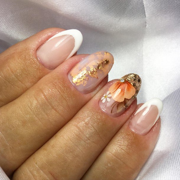 Feminine Girls White Almond Shaped Nail Designs