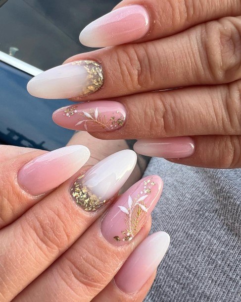 Feminine Girls White Ombre Nail Designs