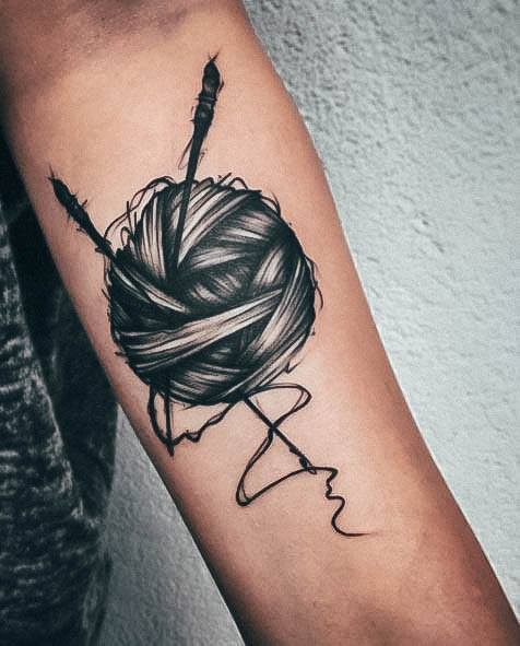 Feminine Girls Yarn Tattoo Designs