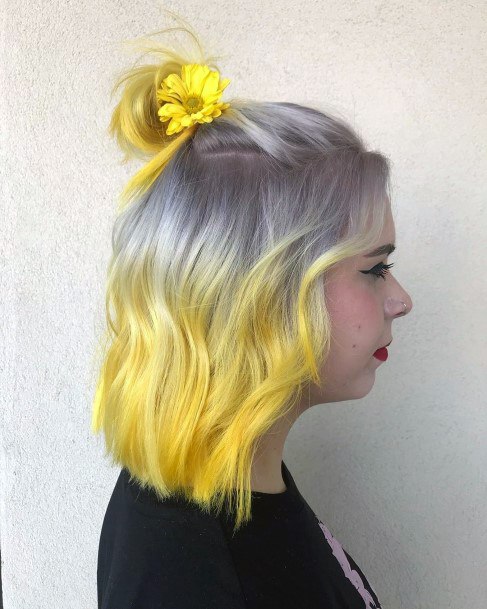 Feminine Girls Yellow Ombre Hairstyles Ideas