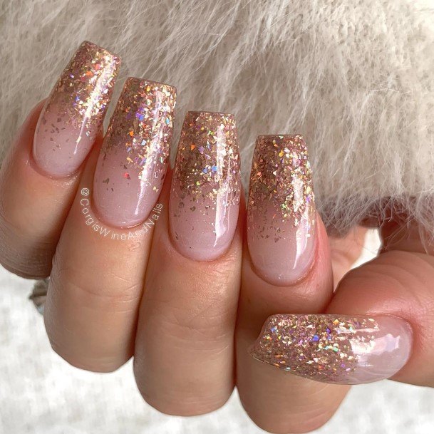 Feminine Glitter Ombre Nail Designs For Women