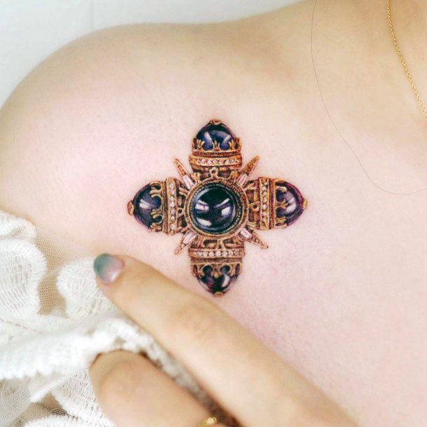 Feminine Gold Tattoo Designs For Women