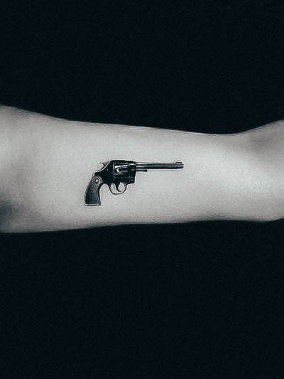 Feminine Gun Tattoo Designs For Women Revolver