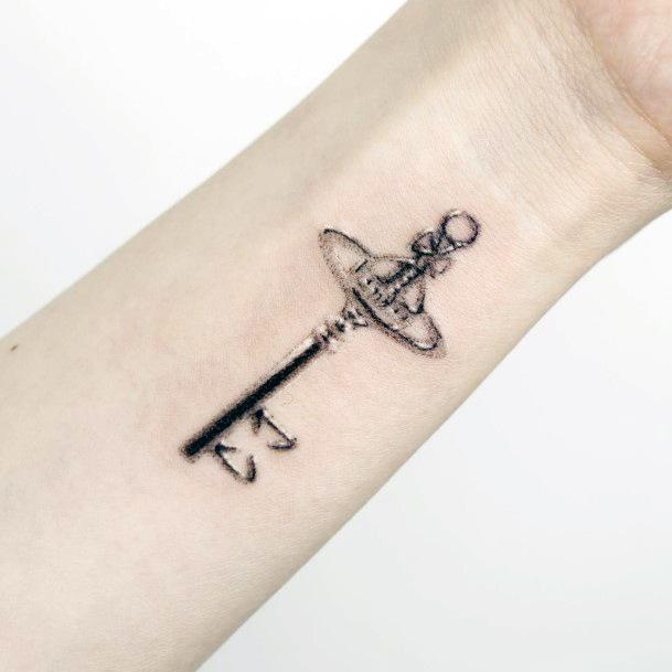 Feminine Key Tattoo Designs For Women