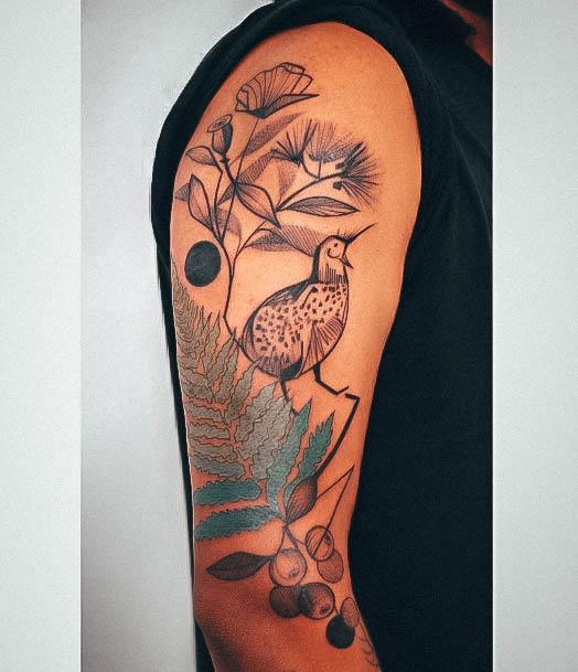 Feminine Kiwi Bird Tattoo Designs For Women