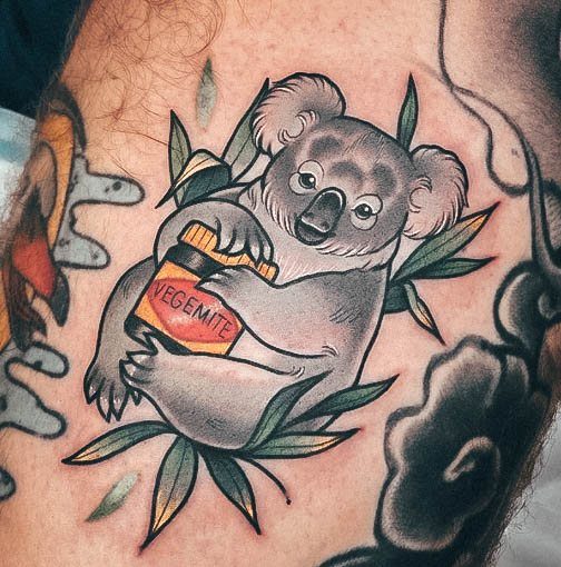 Feminine Koala Tattoo Designs For Women