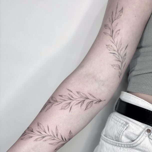 Feminine Leaf Tattoo Designs For Women