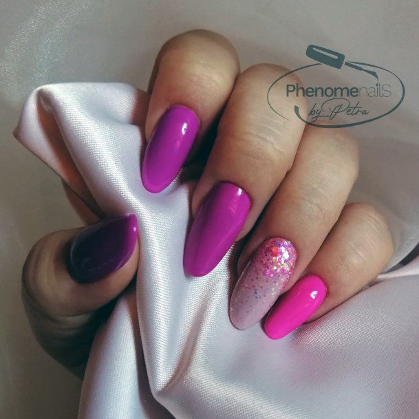 Feminine Magenta Nail Designs For Women