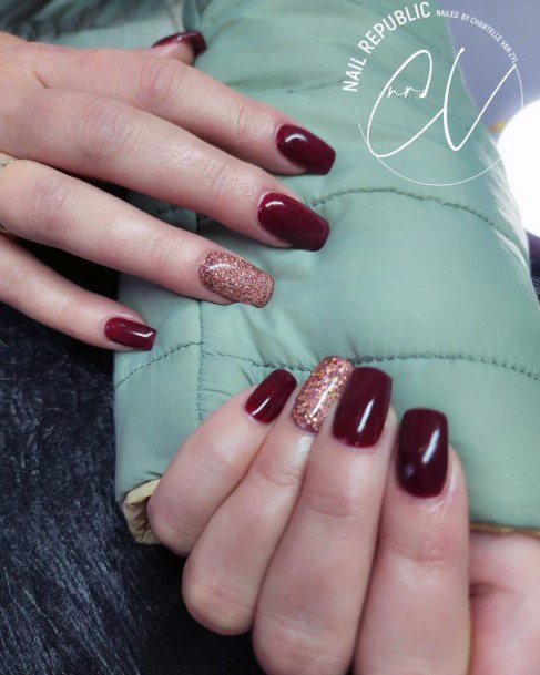 Feminine Maroon Nail Designs For Women