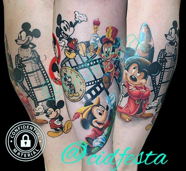 Feminine Mickey Mouse Tattoo Designs For Women