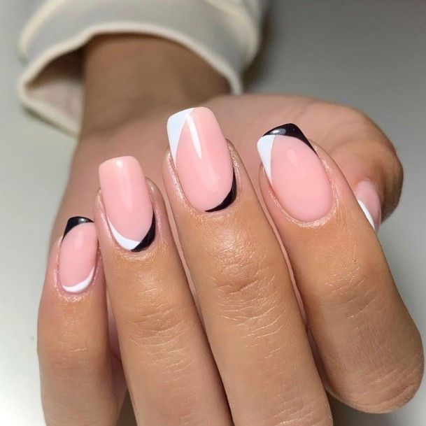 Feminine Monochrome Fingernails Women