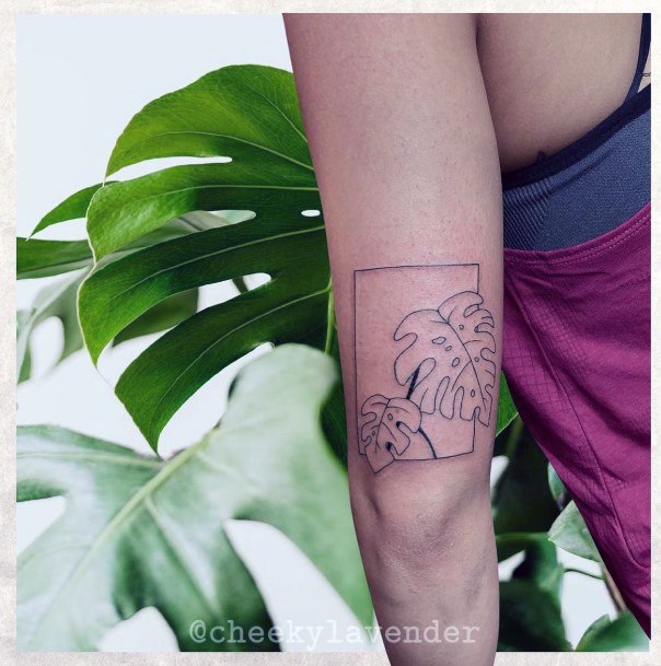 Feminine Monstera Tattoo Designs For Women