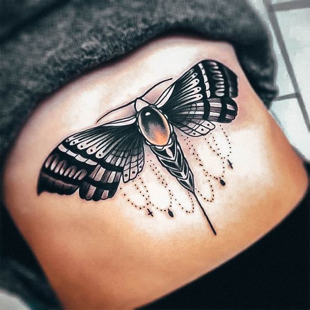 Feminine Moth Tattoo Designs For Women