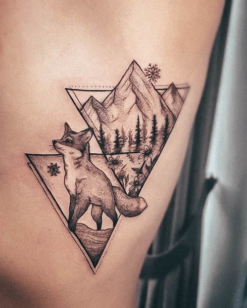 Feminine Mountain Tattoo Designs For Women