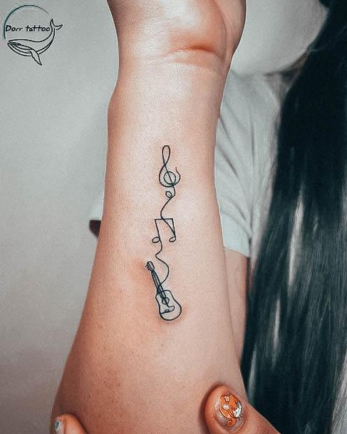 Feminine Music Note Tattoos Women