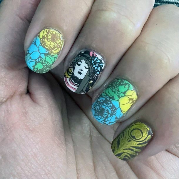 Feminine Nails For Women Art Nouveau